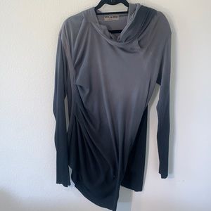 Clare - Asymmetrical Draped Long Sleeve Shirt